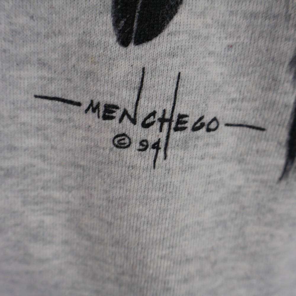 Vintage 1994 Native American Menchengo Artist Sweatshirt Gray Large‎ 23x28 - Picture 4 of 13